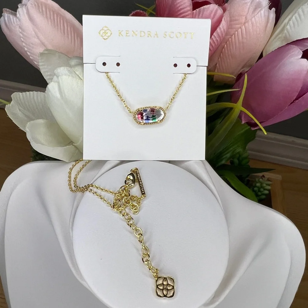Kendra Scott Elisa Gold Pendant Necklace in Watercolor Illusion